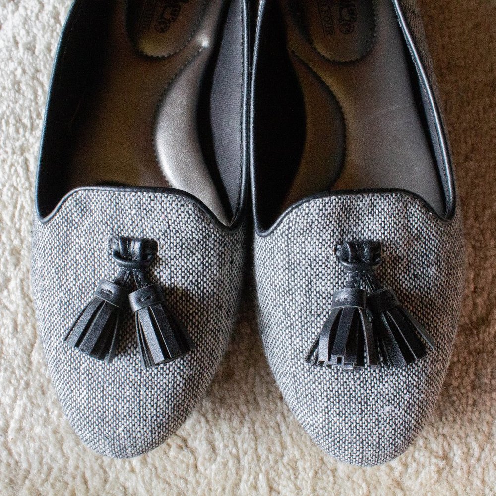 Coach and Four Grey Tassel Loafers